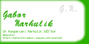 gabor marhulik business card